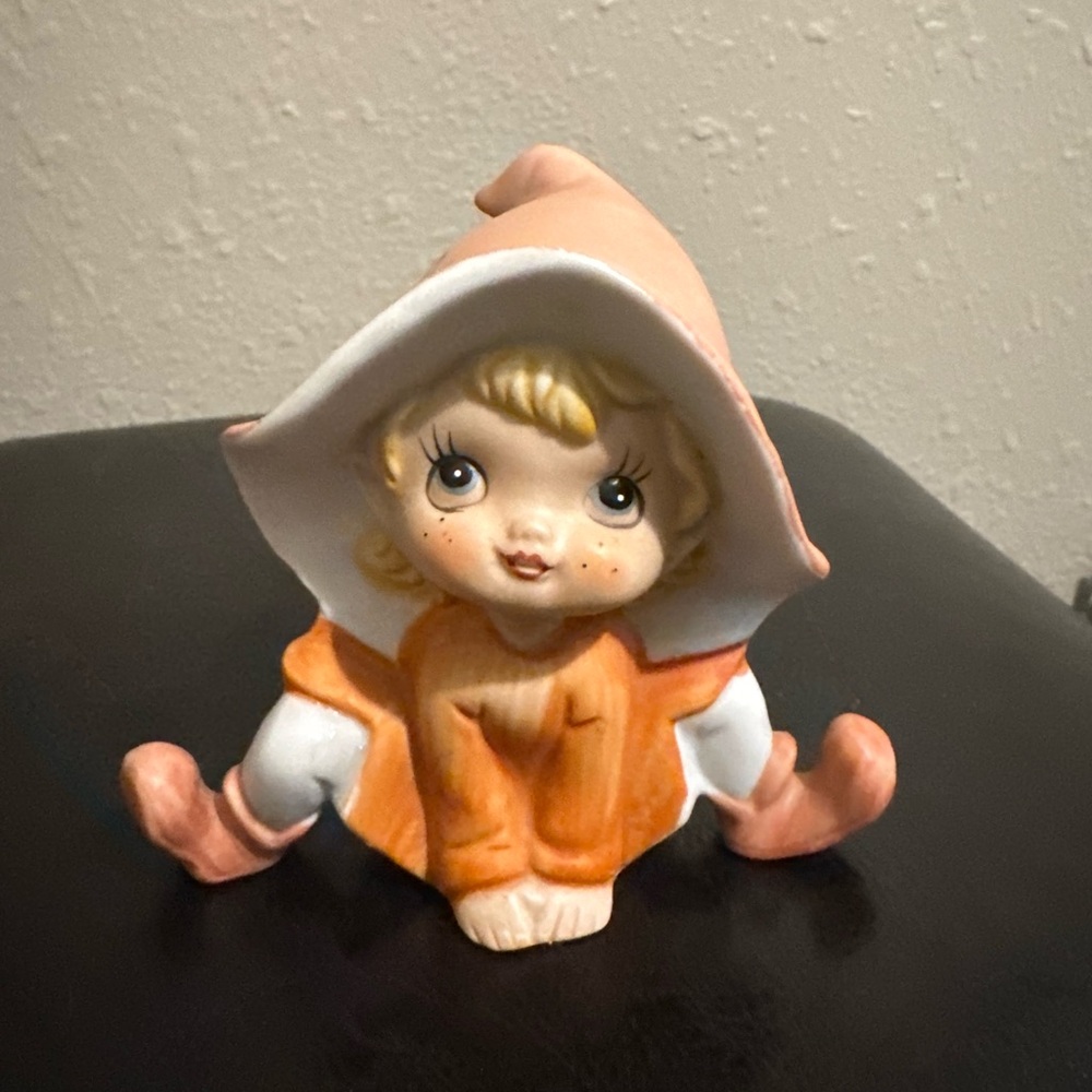 Vintage Homco Orange Pixie Elf